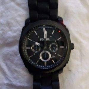Machine Chronograph Black Silicone Watch
